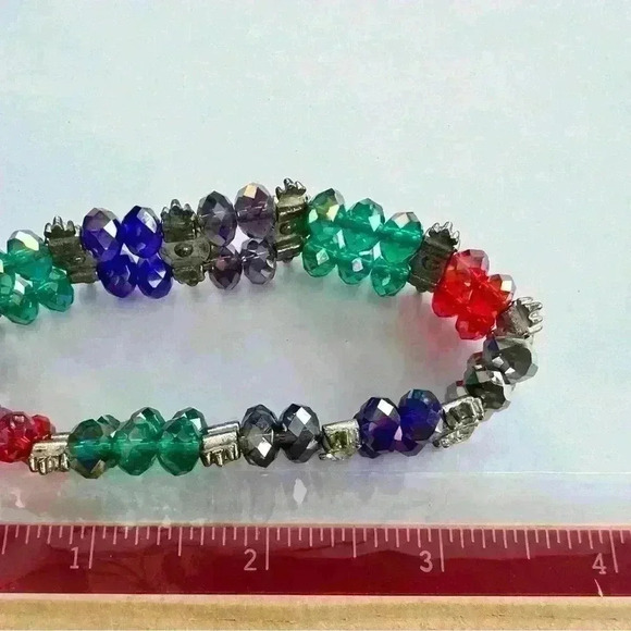 Jeweltone Stretch Facetted Bead Bracelet stone Spacers - Picture 3 of 3
